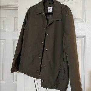 Zara Men's Dark Green Lightweight Jacket